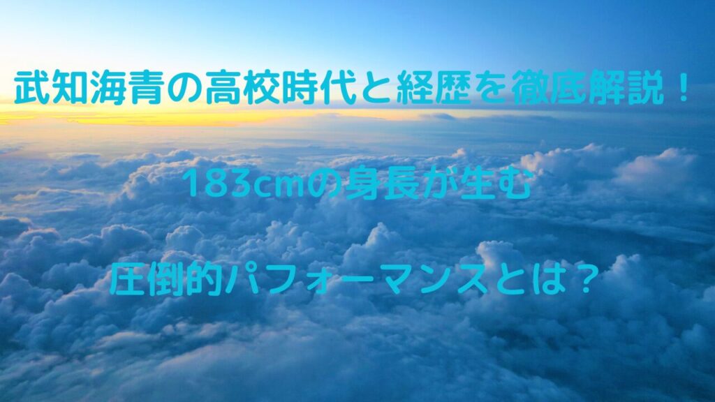 武知海青の高校時代と経歴を徹底解説！183cmの身長が生む圧倒的パフォーマンスとは？