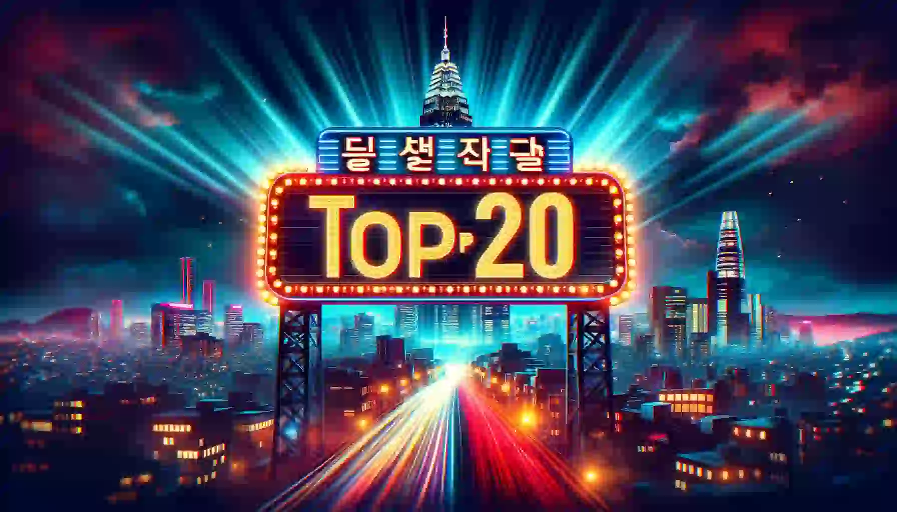 「韓国ドラマ歴代人気ランキングTOP20！」を象徴するシネマティックなアイキャッチ画像